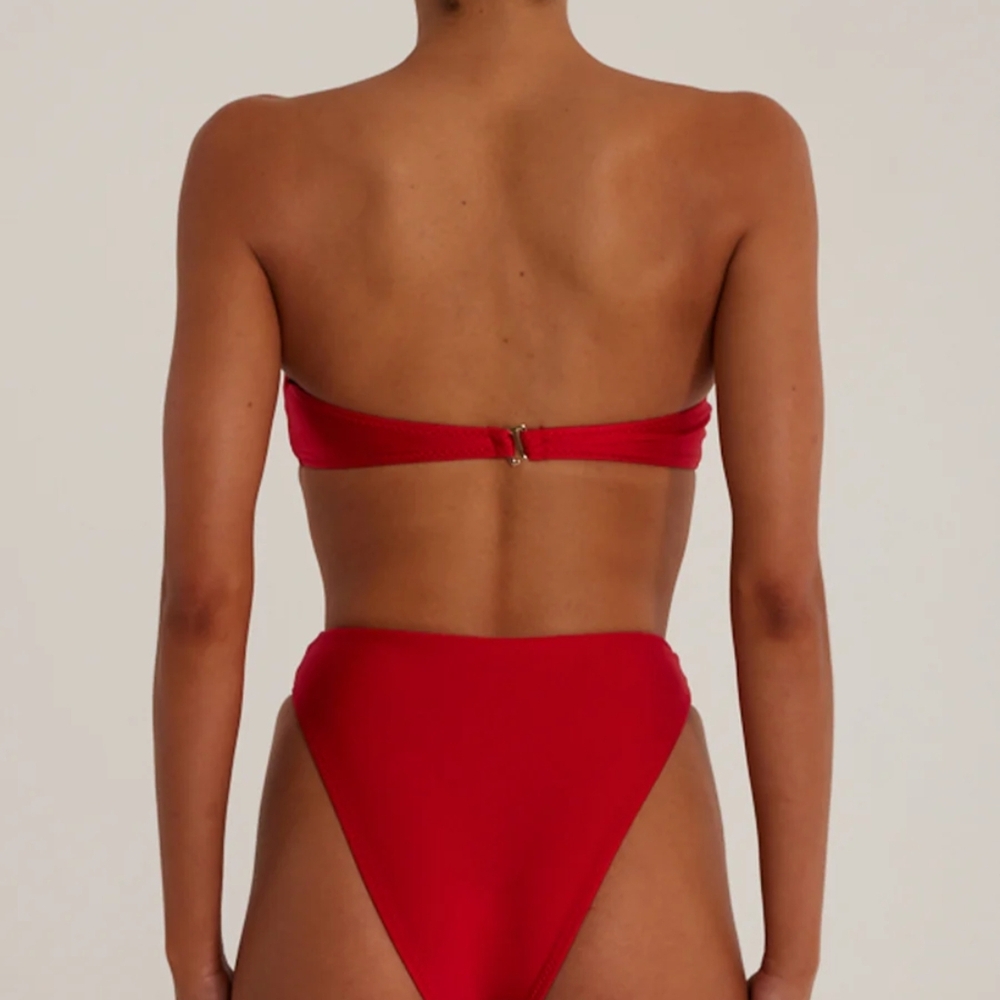 SAME LA Scarlet Bandeau Bikini with Rose Accent - Picture 3 of 10